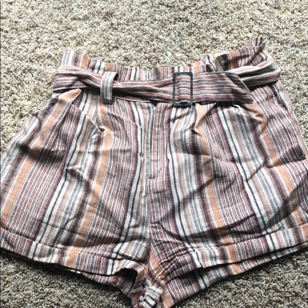 LIRA boutique striped mini shorts